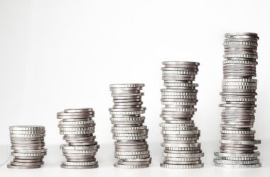 Mince a peníze symbolizující firemní finance