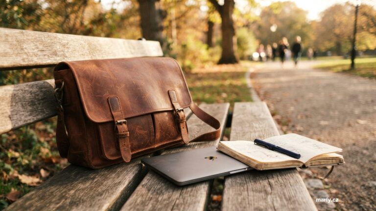 Kožená brašna s notebookem