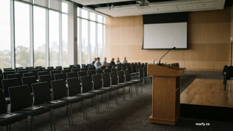 Řečnický pult v konferenčním sále
