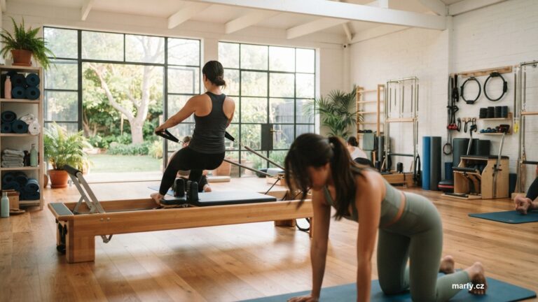 Pilates studio s podložkami a strojem